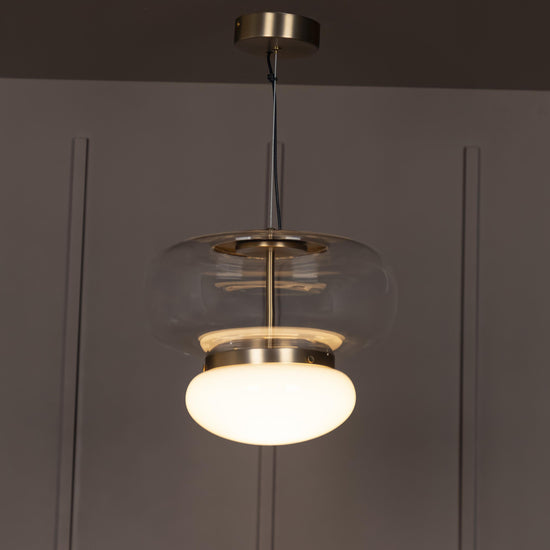 Salvador Transparent & White Glass Antique Pendant Light Chandelier 27 Cm