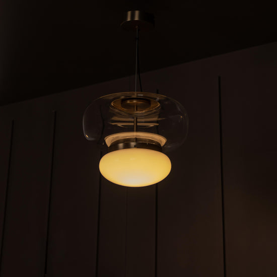 Salvador Transparent & White Glass Antique Pendant Light Chandelier 27 Cm