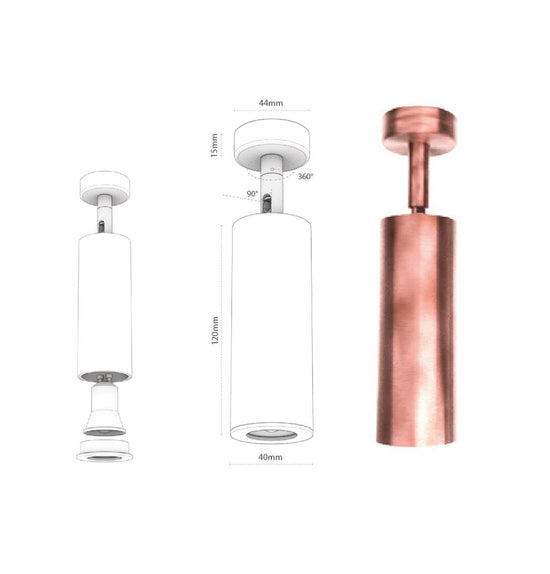 Selina Copper Flat Spotlight 4X12 Cm