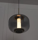 Seul Smoked Glass White Marble Antique Pendant Light 23 Cm - Heka Lighting & Trading Limited