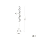 Üsküp 4-Piece Transparent Crystal Chrome Floor Lamp - Heka Lighting & Trading Limited