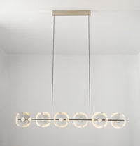 Üsküp 6-Piece Transparent Crystal Chrome Dining Table Chandelier - Heka Lighting & Trading Limited