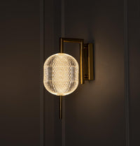 Sofia Single Acrylic Antique Wall Sconce 34 Cm - Heka Lighting & Trading Limited