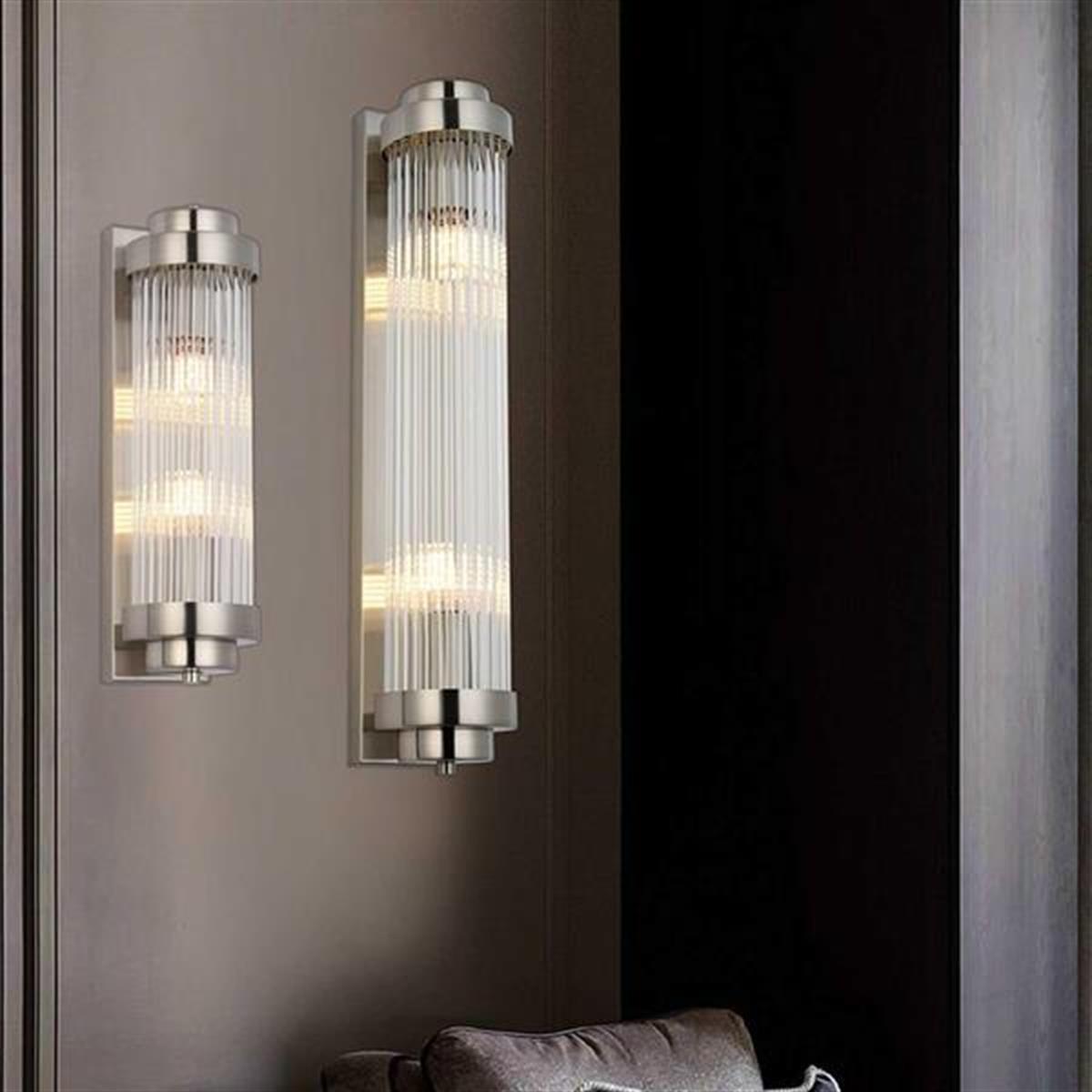 Sumela Matte Chrome Wall Sconce 40 Cm - Heka Lighting & Trading Limited