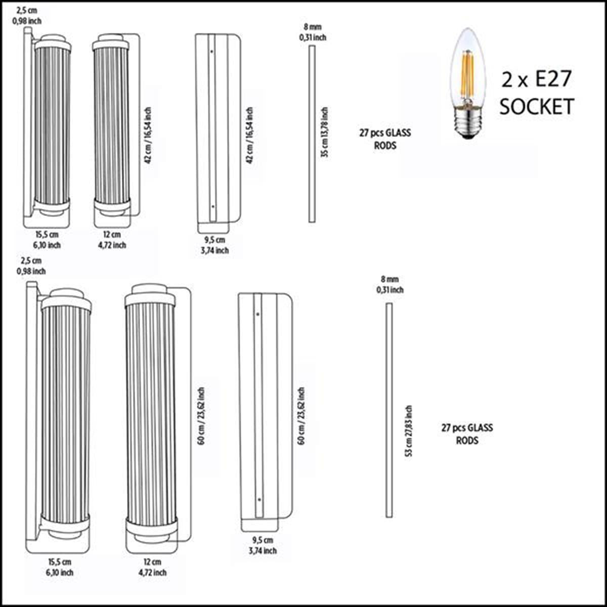 Sumela Matte Chrome Wall Sconce 40 Cm - Heka Lighting & Trading Limited