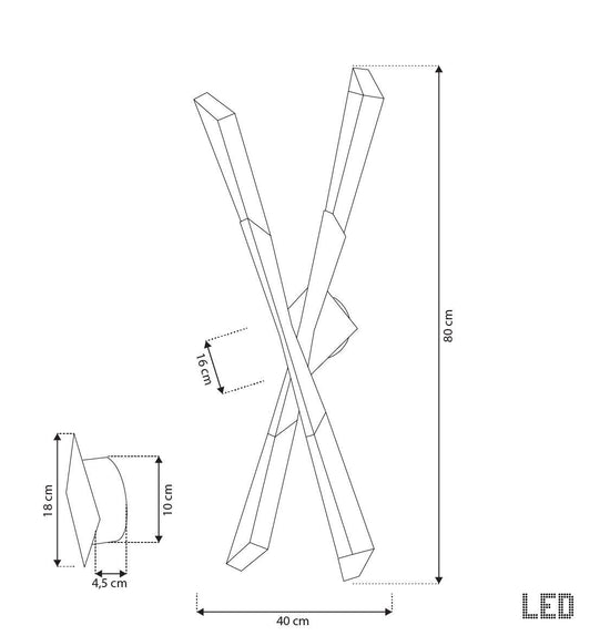 Surinam Crystal Acrylic Antique Double Led Wall Sconce