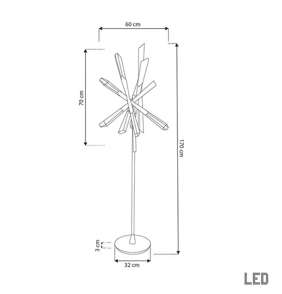 Surinam Crystal Acrylic Nickel Floor Lamp