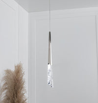 Surinam Crystal Acrylic Nickel Single Pendant Light - Heka Lighting & Trading Limited