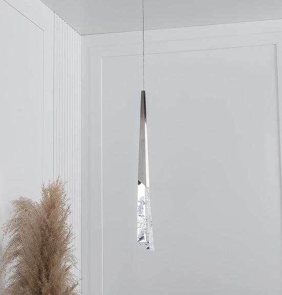 Surinam Crystal Acrylic Nickel Single Pendant Light