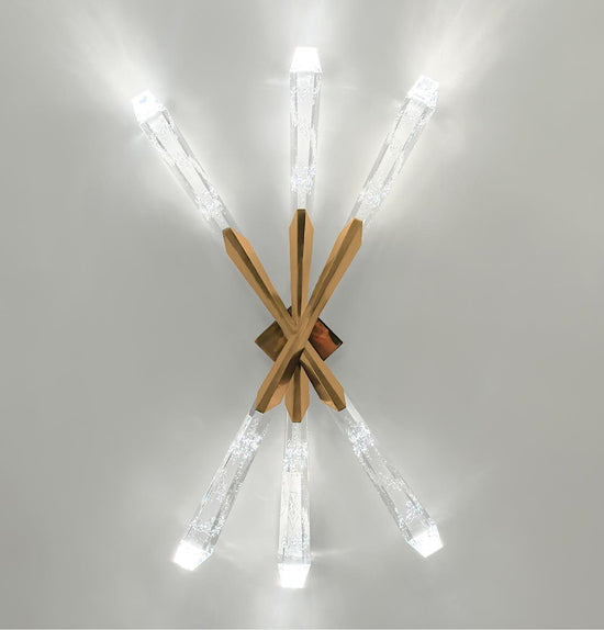 Surinam Crystal Acrylic Antique Triple Led Wall Sconce