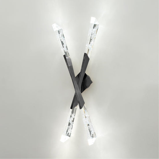 Surinam Crystal Acrylic Nickel Double Led Wall Sconce