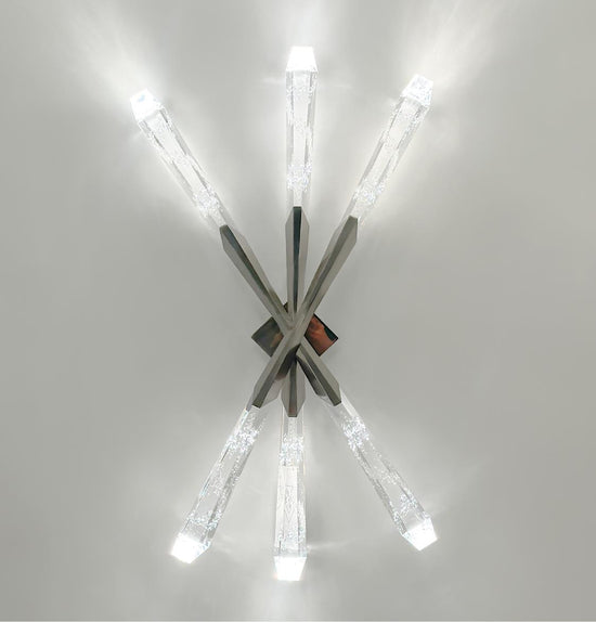 Surinam Crystal Acrylic Nickel Triple Led Wall Sconce