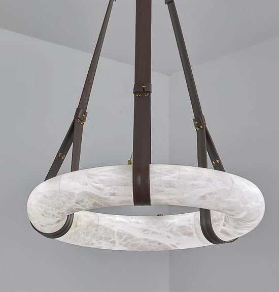 Teta White Marbled Antique Pendant Light Chandelier 60 Cm