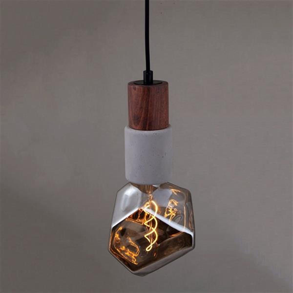 Tochi Large Wood Concrete E27 Pendant Light | Modern Decorative Lighting For Homes & Hotels