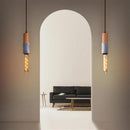 Tochi Long Wenge Wood Concrete E27 Pendant Light - Heka Lighting & Trading Limited