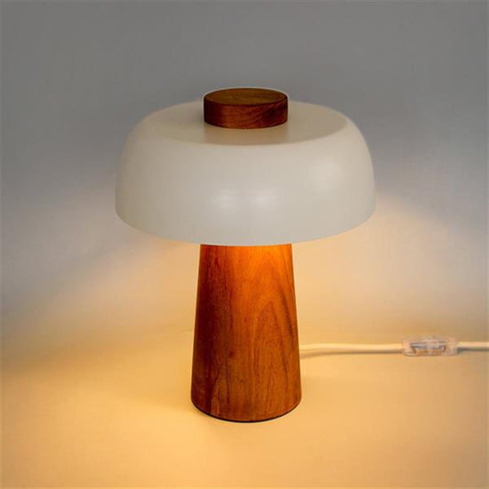 Tochi Mush Wood White Table Lamp