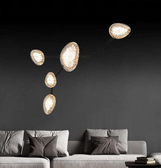 Tomris Beşli Transparent Optical Acrylic Black Led Wall Sconce