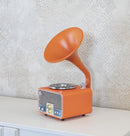 Orange-Chrome Gramophone - Mini Music Player
