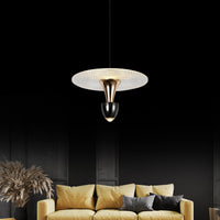 Ulgen Single Platinum Transparent Glass Led Pendant Light Chandelier 35 Cm - Heka Lighting & Trading Limited