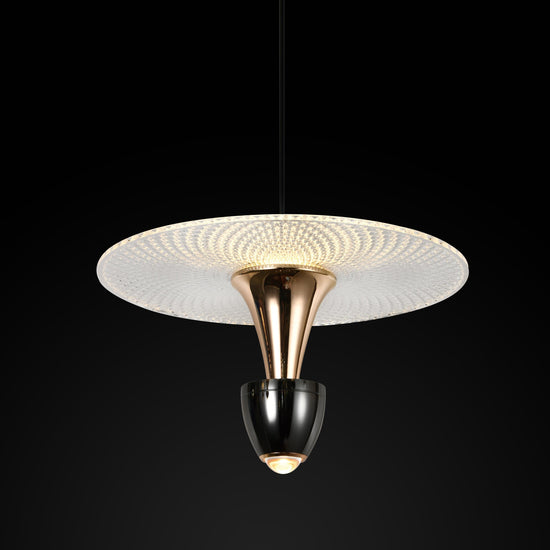 Ulgen Single Platinum Transparent Glass Led Pendant Light Chandelier 30 Cm