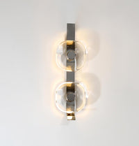 Üsküp Transparent Crystal Chrome Double Led Wall Sconce - Heka Lighting & Trading Limited