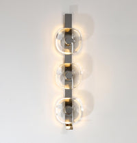 Üsküp Transparent Crystal Chrome Triple Led Wall Sconce - Heka Lighting & Trading Limited