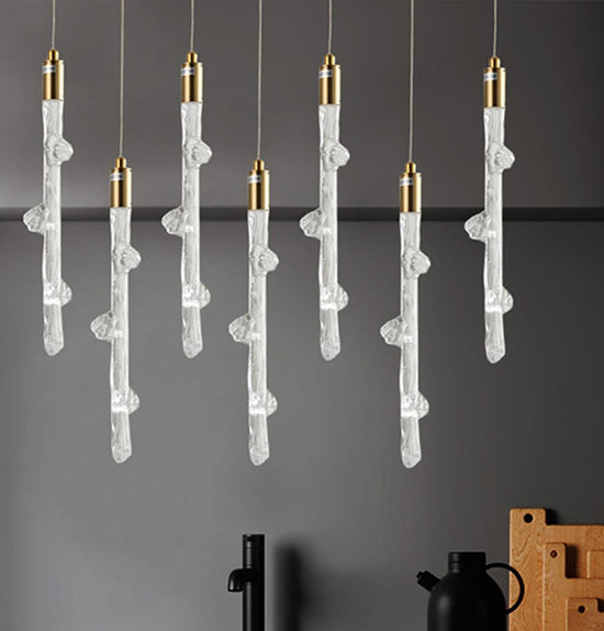 Varda Single Transparent Glass Led Pendant Light Chandelier