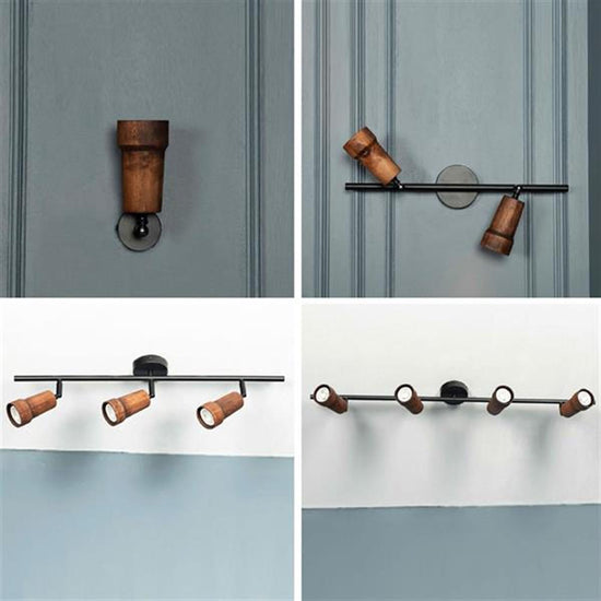 Victoria Single Wood Black Wall Sconce
