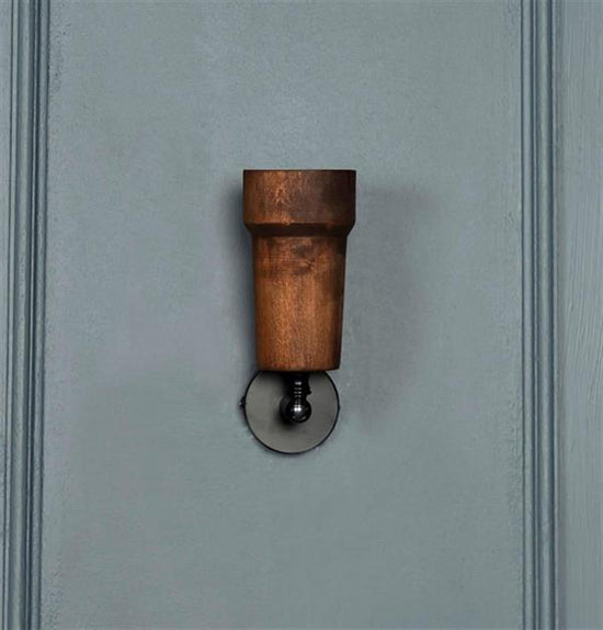 Victoria Single Wood Black Wall Sconce