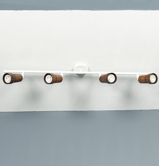 Victoria Four Wood White Wall Sconce