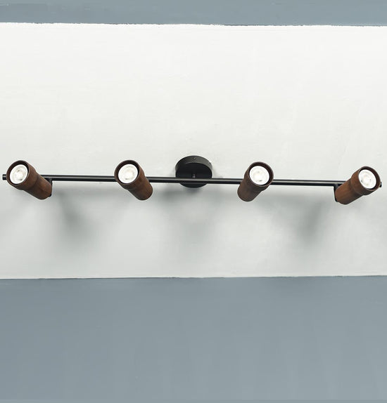 Victoria Four Wood Black Wall Sconce