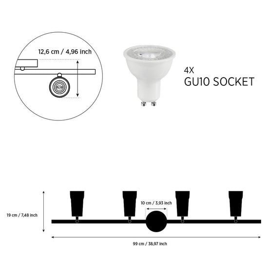 Victoria Four Wood Black Wall Sconce