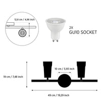Victoria Double Wood Black Wall Sconce - Heka Lighting & Trading Limited