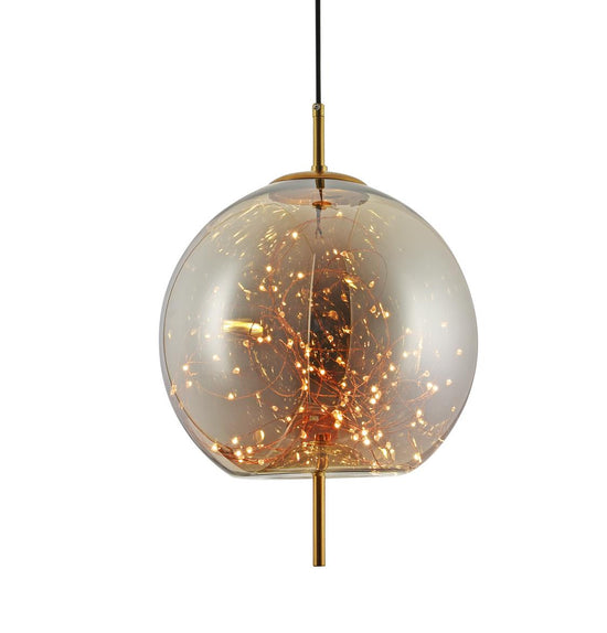 Viyana Smoked Antique Glass Led Pendant Light Chandelier 30 Cm