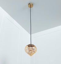 Viyana Teardrop Honey Glass Antique Pendant Light Chandelier 18 Cm - Heka Lighting & Trading Limited