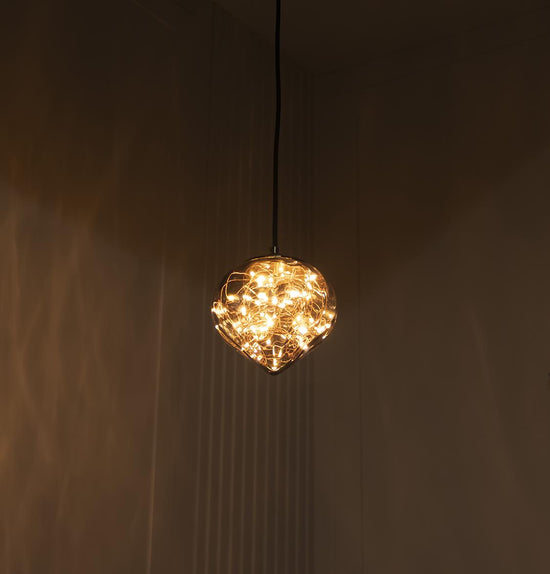 Viyana Teardrop Smoked Glass Antique Pendant Light Chandelier 18 Cm