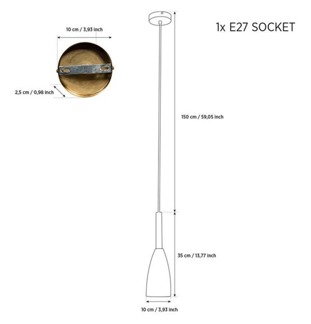 Zada Single Black Concrete E27 Pendant Light Chandelier - Heka Lighting & Trading Limited