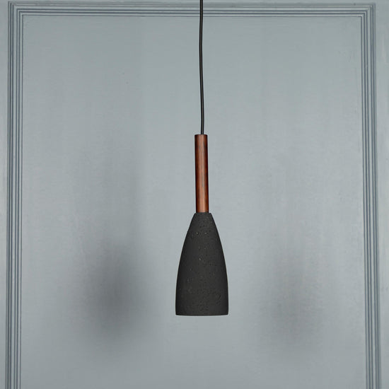 Zada Single Black Concrete E27 Pendant Light Chandelier