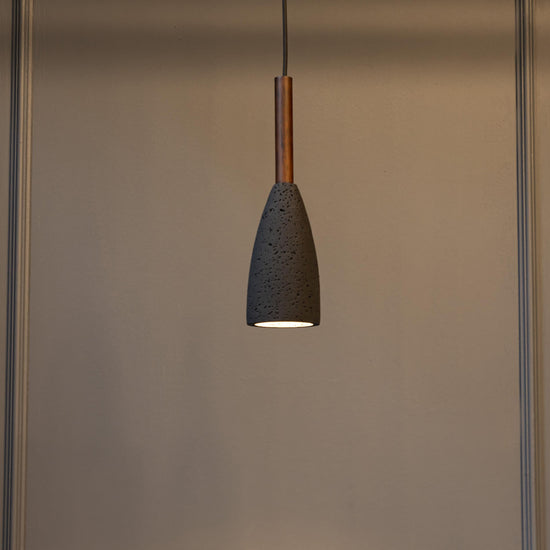 Zada Single Black Concrete E27 Pendant Light Chandelier