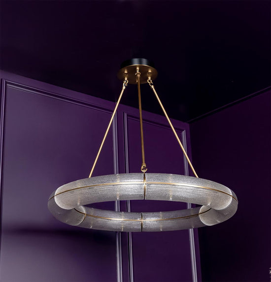 Zambia White Frosted Glass Antique Simit Chandelier 74 Cm