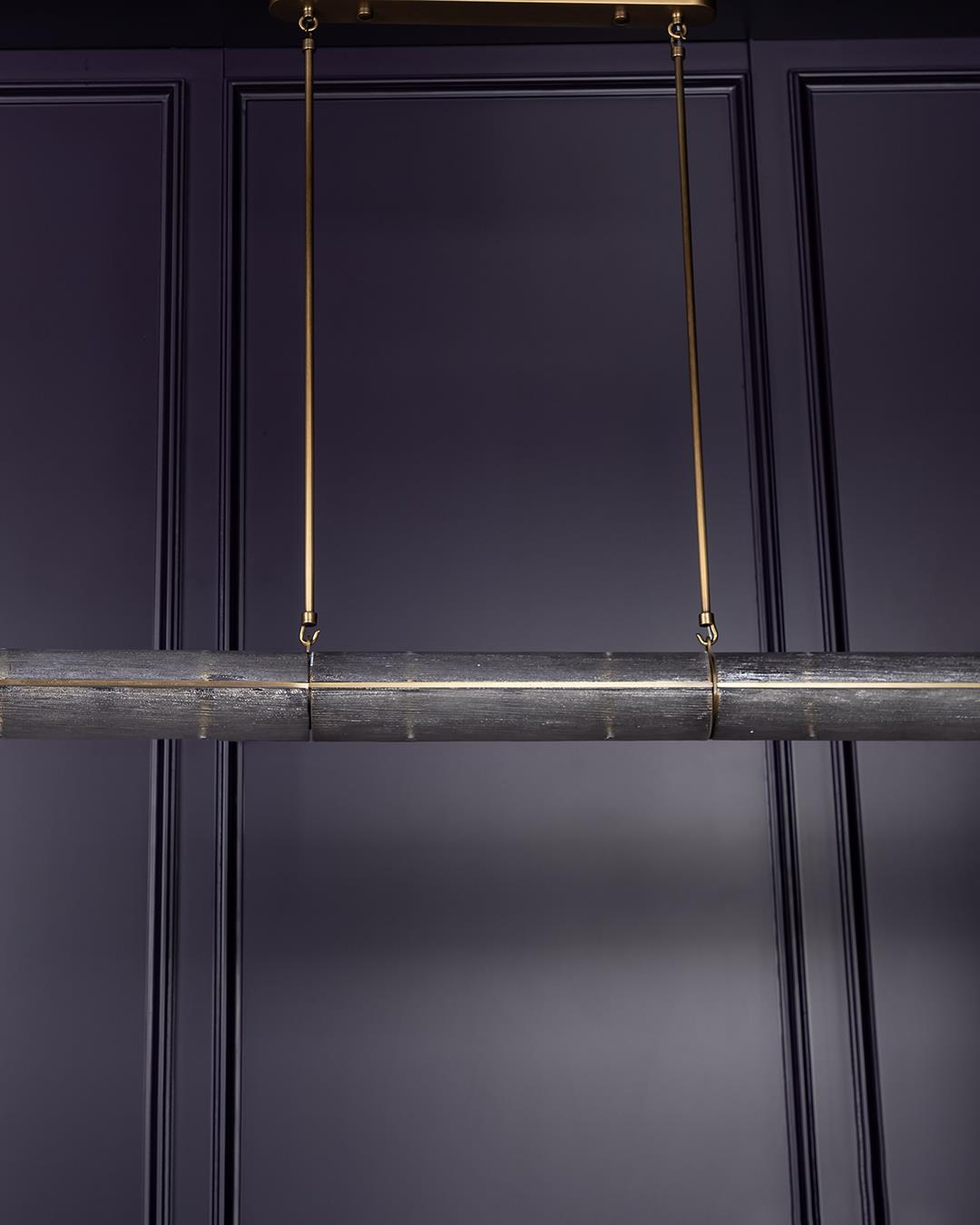 Zambia White Frosted Glass Antique Horizontal Pendant Light 120 Cm - Heka Lighting & Trading Limited