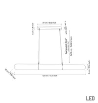 Zambia White Frosted Glass Antique Horizontal Pendant Light 120 Cm - Heka Lighting & Trading Limited