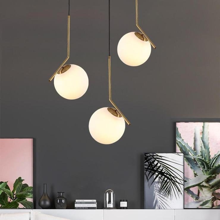 Glass Globe Moon Pendant Lamp, Handmade Modern Design Chandelier Light, Housewarming Gift Ceiling Lamp MODEL : BERDE