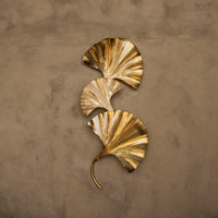 Astara Mid Century Triple Ginkgo Leaf Wall Sconce, Handmade Gold Lamp, Home Decor Lighting, Art Deco Wall Art Light - Heka Lighting & Trading Limited