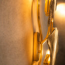 Astara Mid Century Triple Ginkgo Leaf Wall Sconce, Handmade Gold Lamp, Home Decor Lighting, Art Deco Wall Art Light - Heka Lighting & Trading Limited