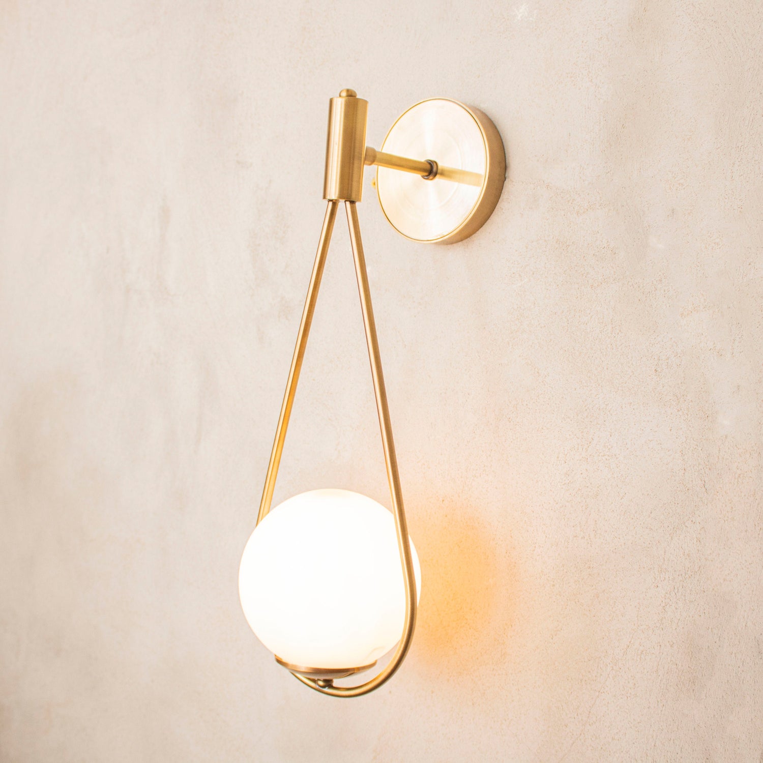 Brass & Glass Drop Lamp Fixture, Bathroom Light, Bedroom Wall Lamp, Home Decor Wall Lighting, Modern Handmade Sconce, MODEL : CAPELLA