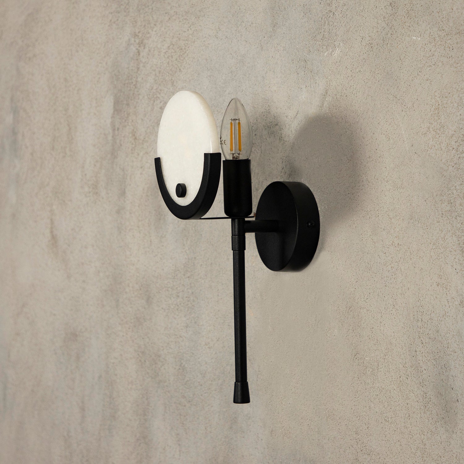 Art Deco White Marble Wall Sconce Lamp, Home Decor LED Light, Housewarming gift Lamp MODEL : ARDIC