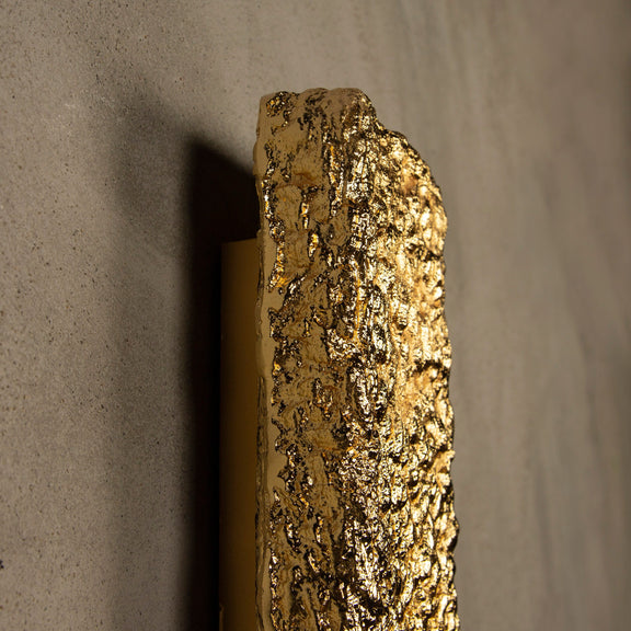 Handmade Gold Rock Bullion Wall Lamp, Mid Century Hanging Sconce, Home Decor Vintage Design Gold Light, Modern Lighting MODEL: SERUR