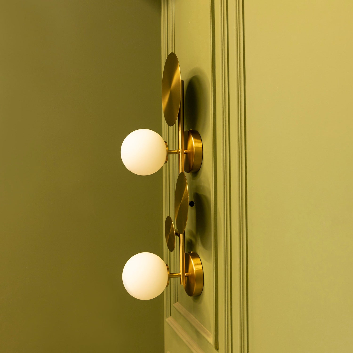 Brass Modern Design Wall Lamp, Art Deco Light, Handmade Frosted Glass Lighting, Home Decor Sconce, Housewarming Gift MODEL : LAHEY