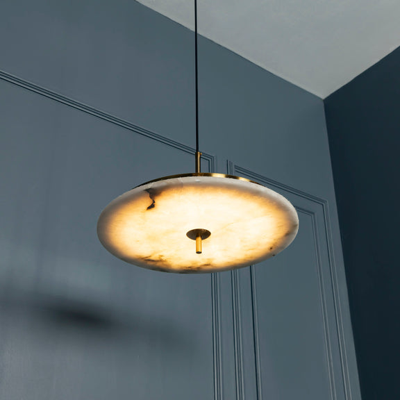 Vintage Brass Marble Pendant Light, Art Deco Handmade Round Lamp, Home Decor Hanging Lighting Housewarming Gift Lamp. MODEL : DELHI